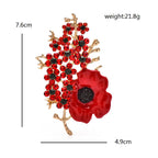 PENDRA Poppielle Beautiful Poppy Flower Brooch