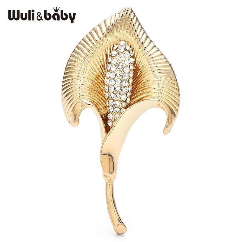 PENDRA Lilycrest Big Crystal Lily Flower Brooch