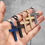 PENDRA Muticolor Religon Cross Steel Necklace