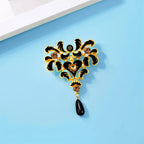 PENDRA Noirbloom Large Black Pendant Flower Brooch