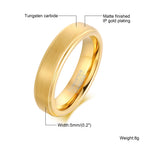 5mm Tungsten Carbide Ring for Men,Brushed Beveled Edge Scratch Resistant Couple Wedding Ring,Unisex Minimalist Jewelry Gift