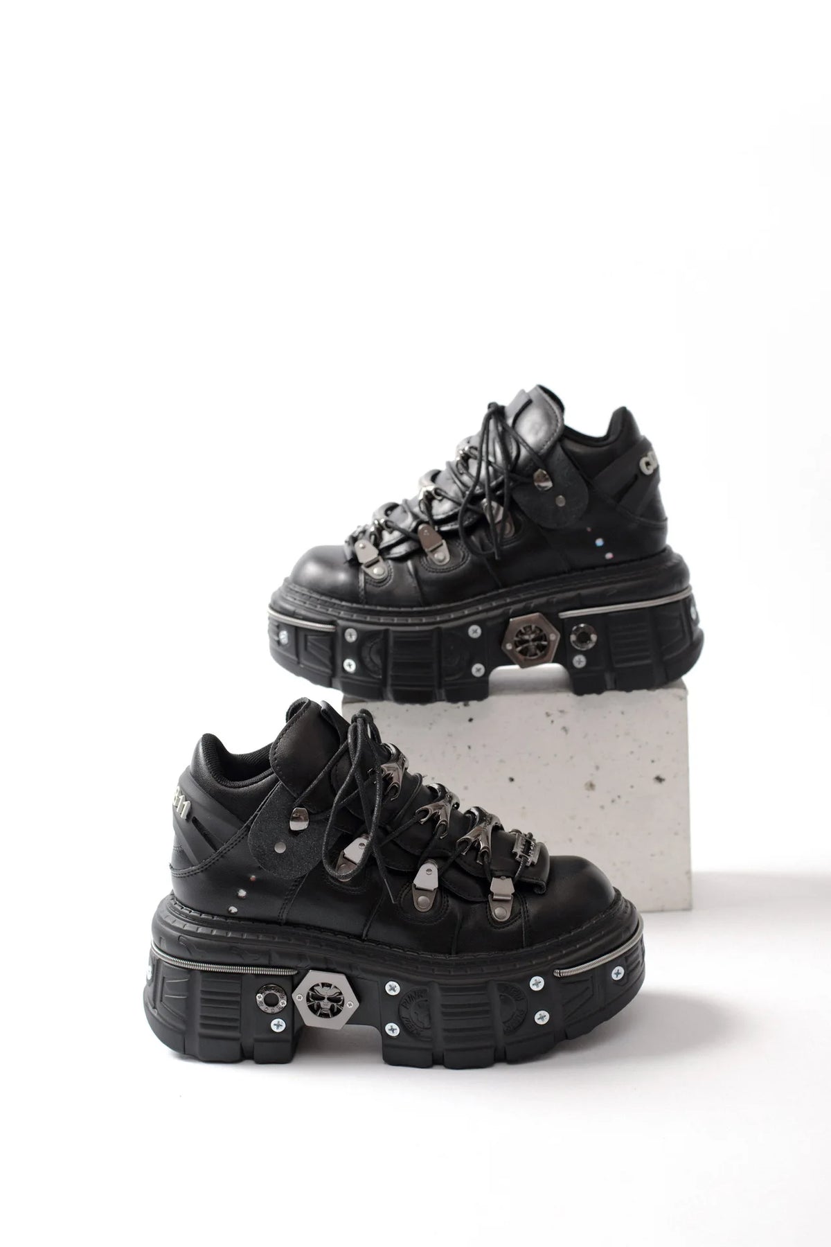 PENDRA Lace Platform Ankle Punk Boots