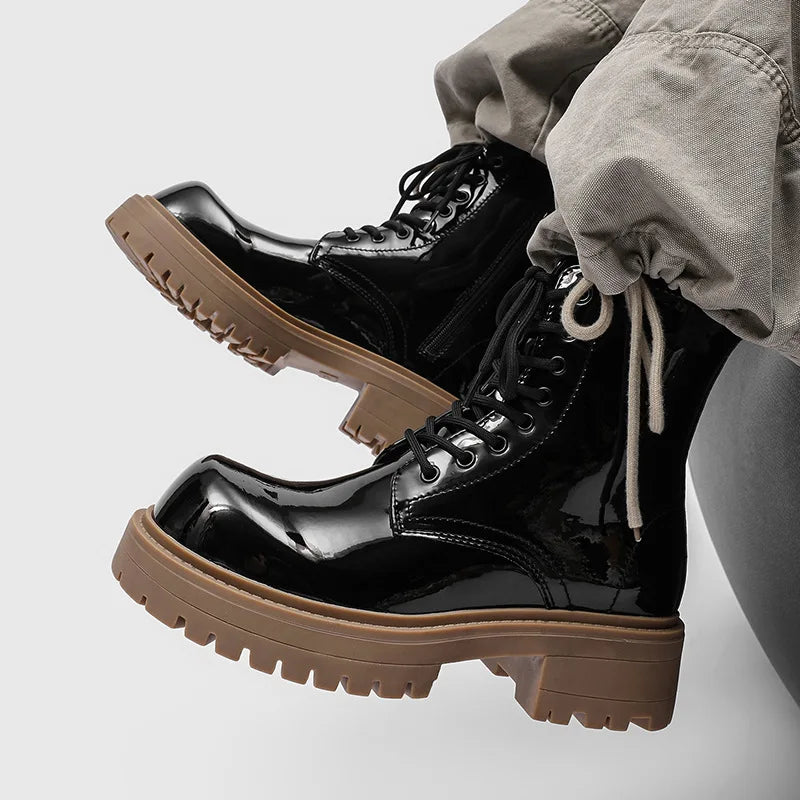 PENDRA Leather Thick Soled Boots