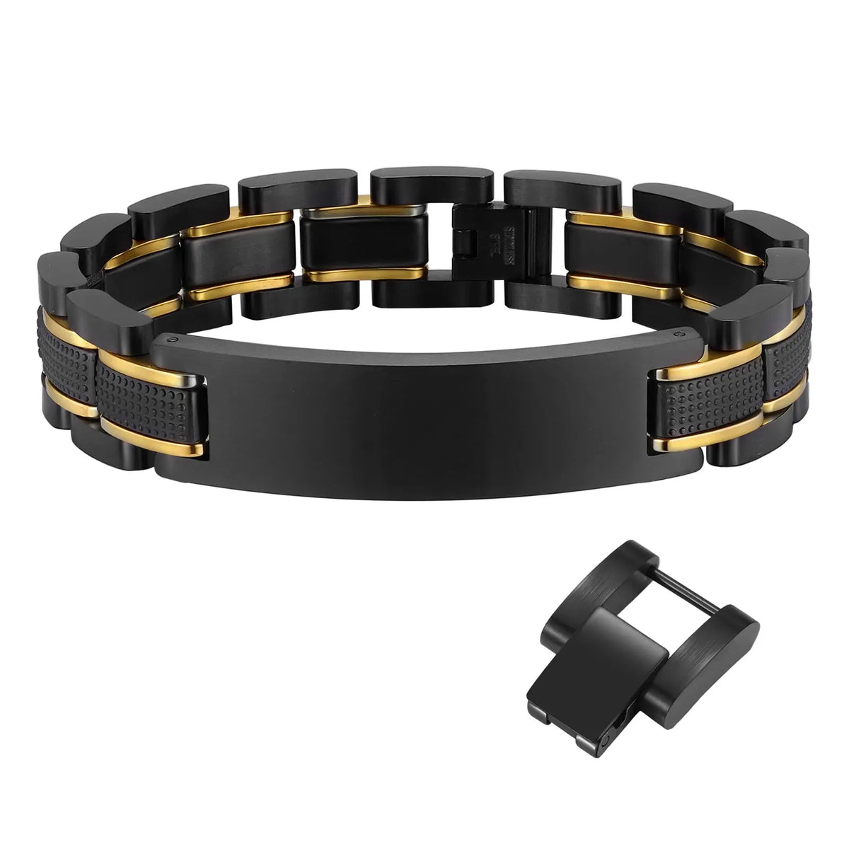 Customized Watch Band Bracelet for Men,Personalized Stainless Steel Chunky Bracelet,Luxury DAD Husband Boyfriend Gift