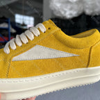PENDRA Goldcrest Gold Suede Leather Low-Top Thick-Sole Platform Sneakers
