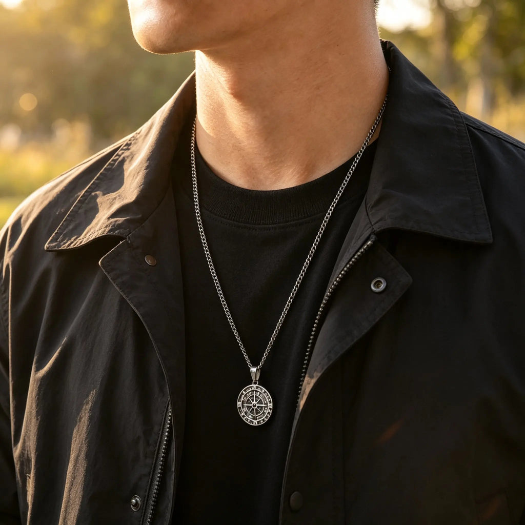 PENDRA Compass Antique Pendant Necklace
