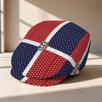 Flat-Top Hats Featuring a Polka Dot Design of The Dominican Flag, Suitable for Both Men And Women, Including Newsboy Caps