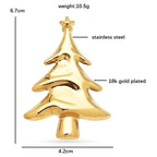 PENDRA Noelina Stainless Steel Classic Christmas Tree Brooch