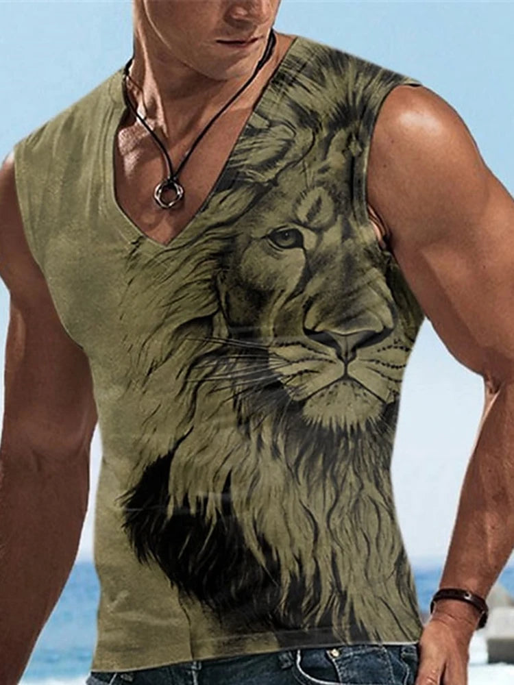 PENDRA Tank Running V-neck Print Tank Top