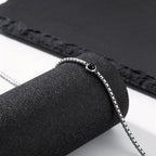 New Simple Natural Stone Chain Necklace for Men,Stainless Steel Box Chain Collars,Causal Jewelry
