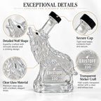 Creative Wolf‑Shaped Glass Decanter Clear Animal Wine Bottle for Liquor Whisky Vodka Home Bar Ornament Gift for Men