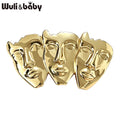 PENDRA Art Three Faces Brooch