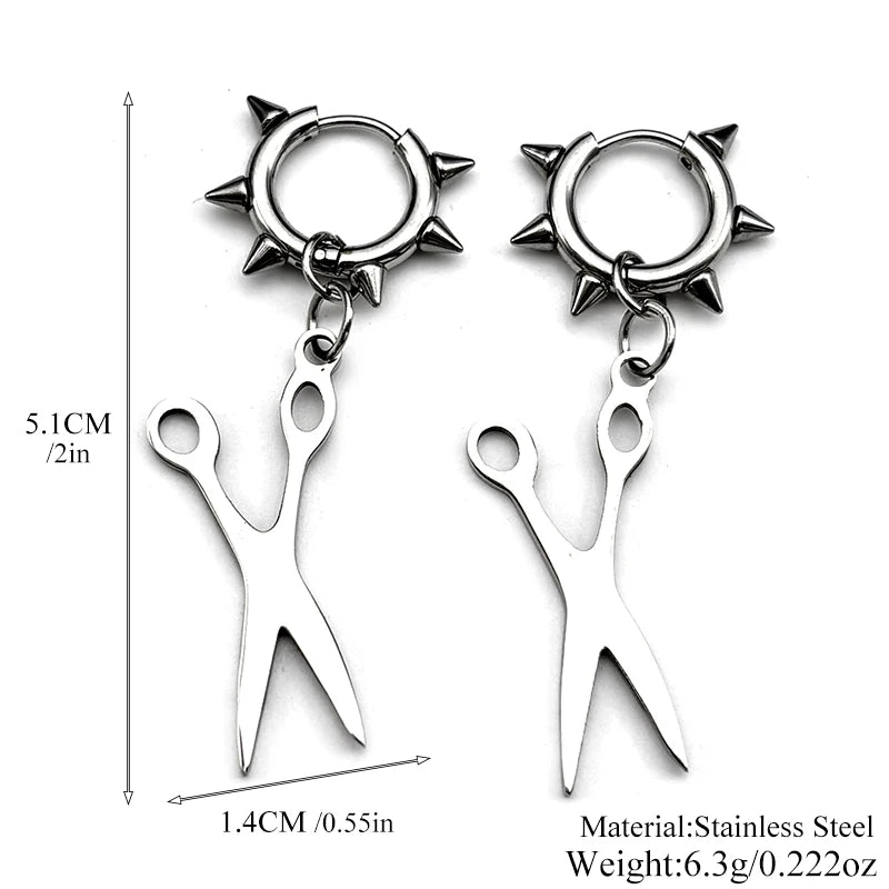 PENDRA Scissorgrunge Rivet Drop Earrings