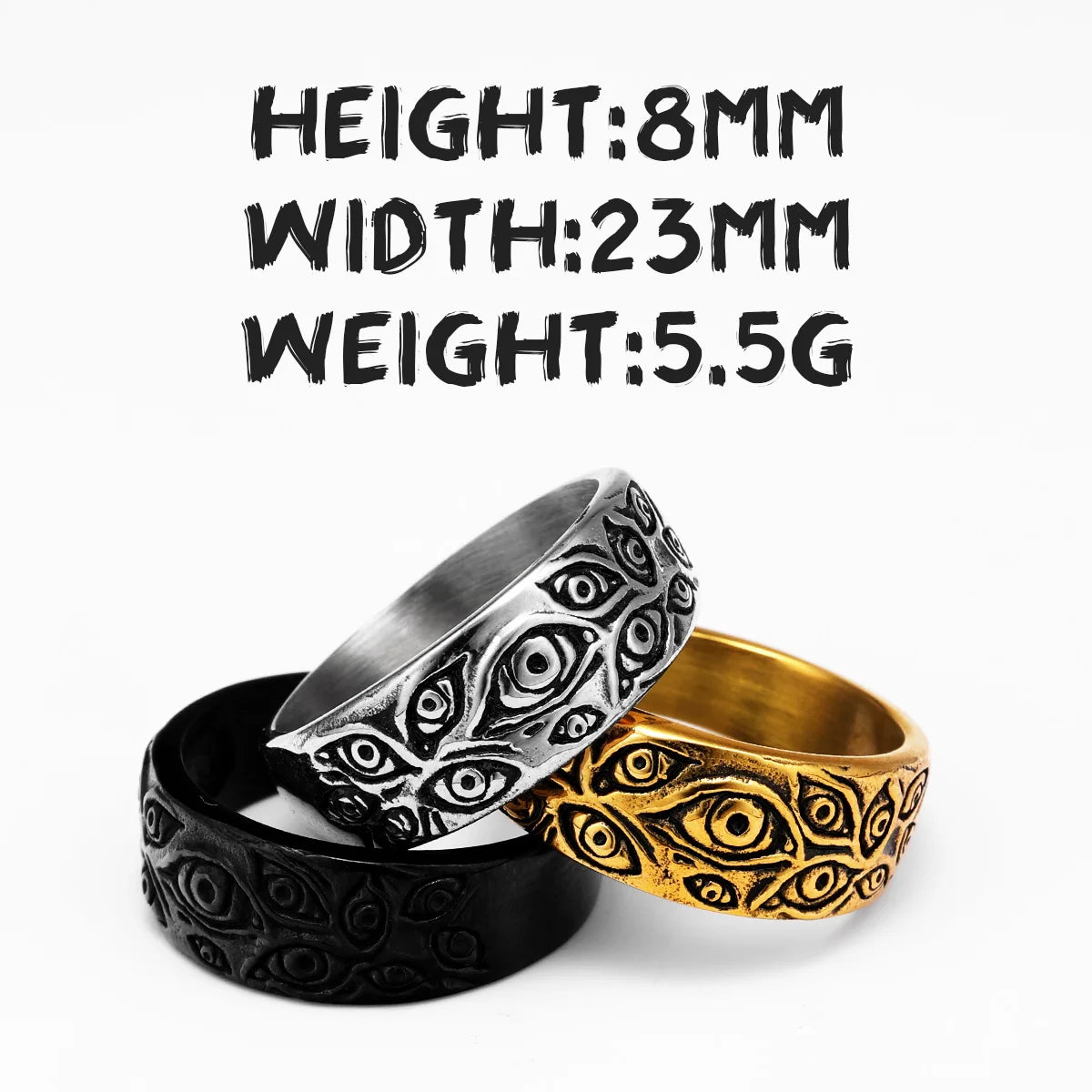 PENDRA Devil Multi Eyes Ring