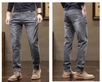 Men's Pants Korean Style 2025 Autumn New Men's Slim Straight Elastic High-end Casual Trousers Spring Autumn Low Rise Jeans