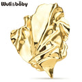 PENDRA Stainless Steel Geometric Leaf Big Size Brooch