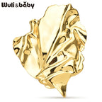 PENDRA Stainless Steel Geometric Leaf Big Size Brooch