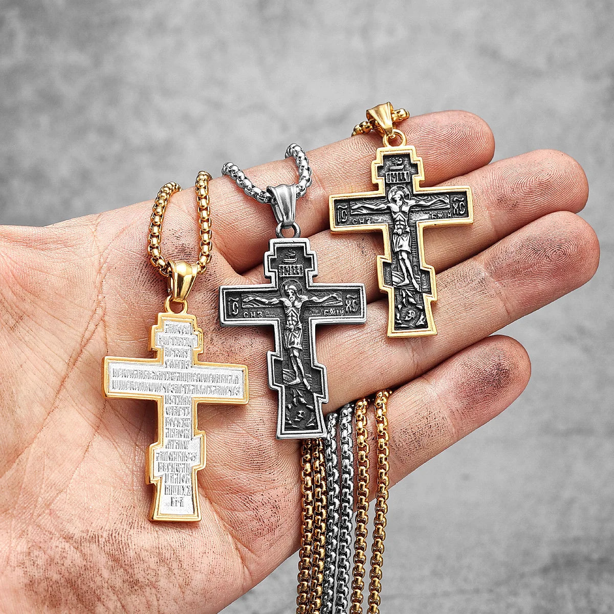 PENDRA INRI Jesus Cross Steel Necklace