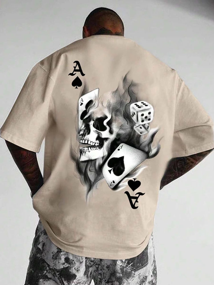 Summer Outdoor Casual Men's T-shirt Seaside Surf Men's Short Sleeve Letter Shark Print Men's T-shirt Daily Street Fashion T-shir