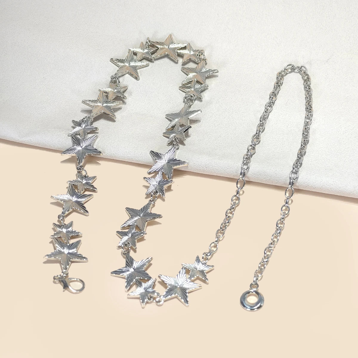 PENDRA Seraina Metal Silver Boho Waist Chain Belt
