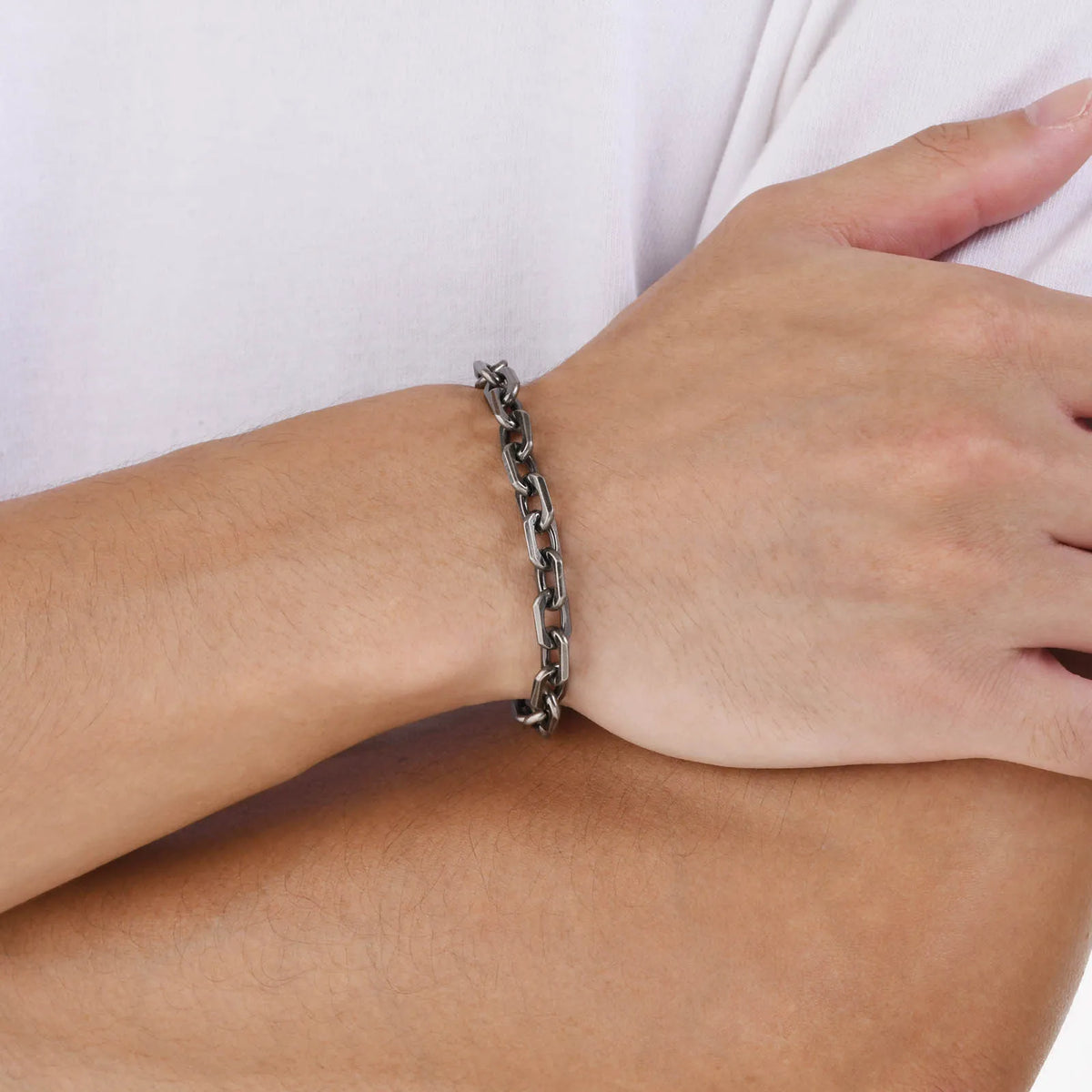 Classic Rolo Chain Bracelets for Men Boys,Vintage Waterproof Stainless Steel Chain Links Wristband,Casual Jewelry Gifts