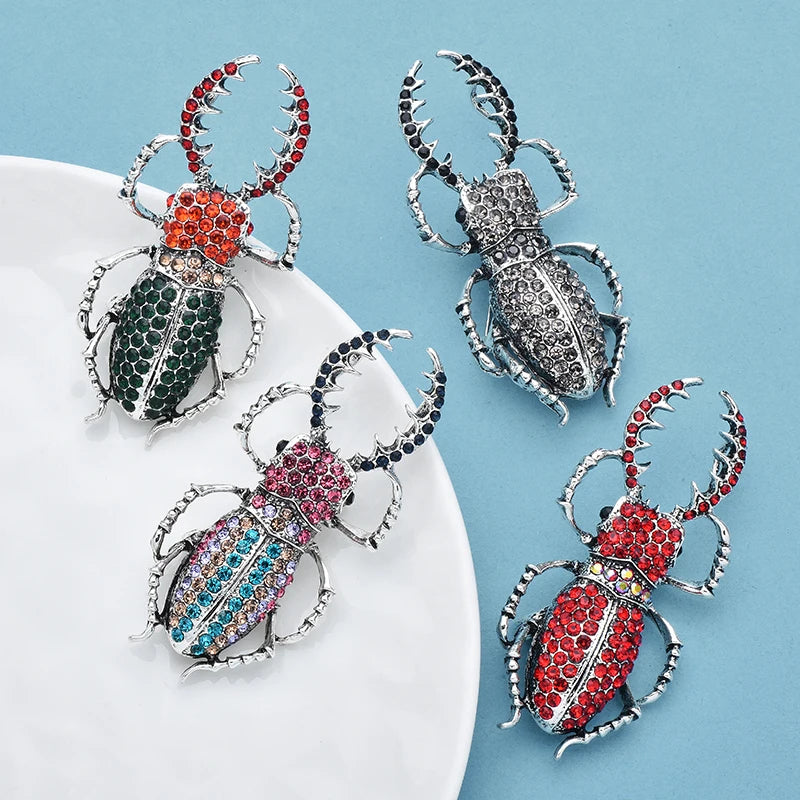 PENDRA Big Enamel Beetle Brooch