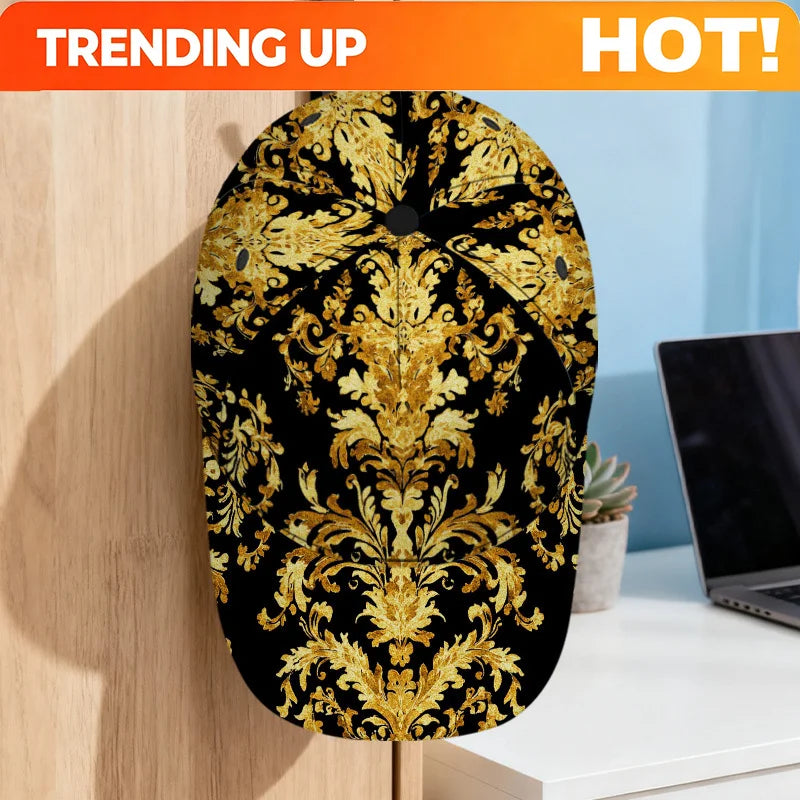 PENDRA Elegant Golden Flourishes Classic Baseball Lightweight Adjustable Duckbill Baseball Cap
