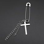 2026 Korean Wave New Stainless Steel Earring Pin Cross Chain Hip Hop Punk Men Accessories Lover Gift Stainless Steel Jewelry