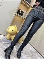 PENDRA Waist Leather Diamond Pants
