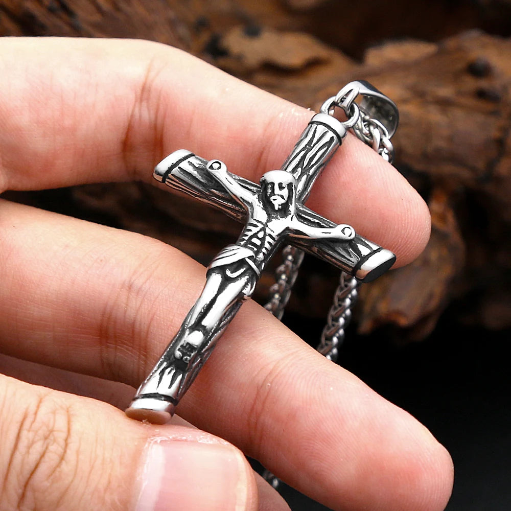 PENDRA Jesuscross 316L Stainless Steel Cross Necklace