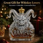 Krampus Gothic Demon Horn Glass Decanter Creative Spirits Bottle for Whiskey Bourbon Rum and Holiday Decoration
