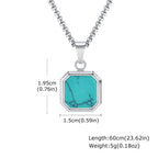 PENDRA Turquoise Square Pendant Necklace