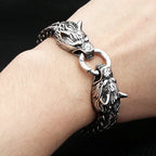 PENDRA Wolfduo Stainless Steel Double Wolf Bracelet