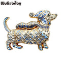 PENDRA Dachs Rhinestone Christmas Dog Brooch