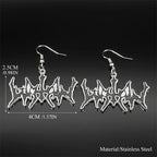 Hip Hop Black Metal WATAIN Band Pendant Drop Earring Stainless Steel Silver Color Music Earring Rock Fans Jewelry E7738S06