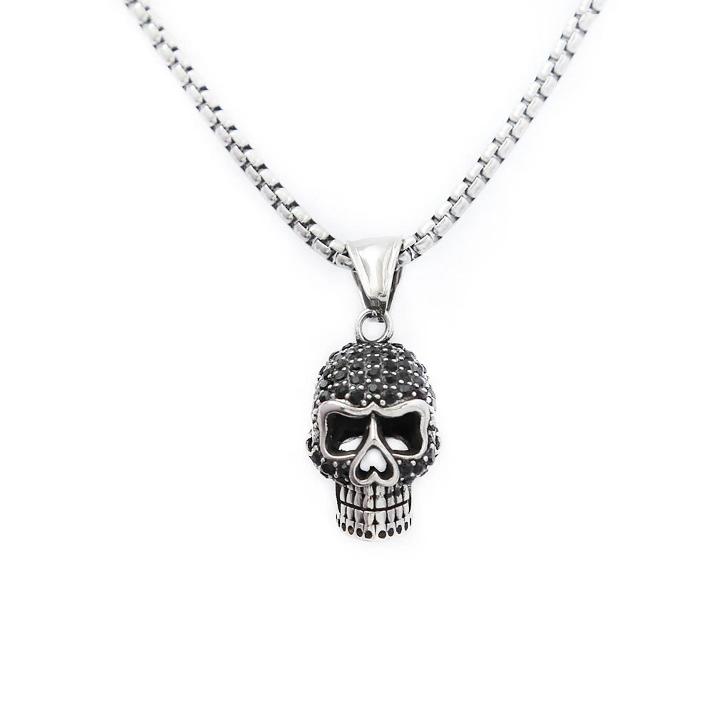 PENDRA Skullstone Gothic Black Stone Pendant