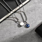 Stainless Steel Evil Eyes Necklace for Men Women,Waterproof Nazar Boncuğu Collar,Stylish Jewelry Gift