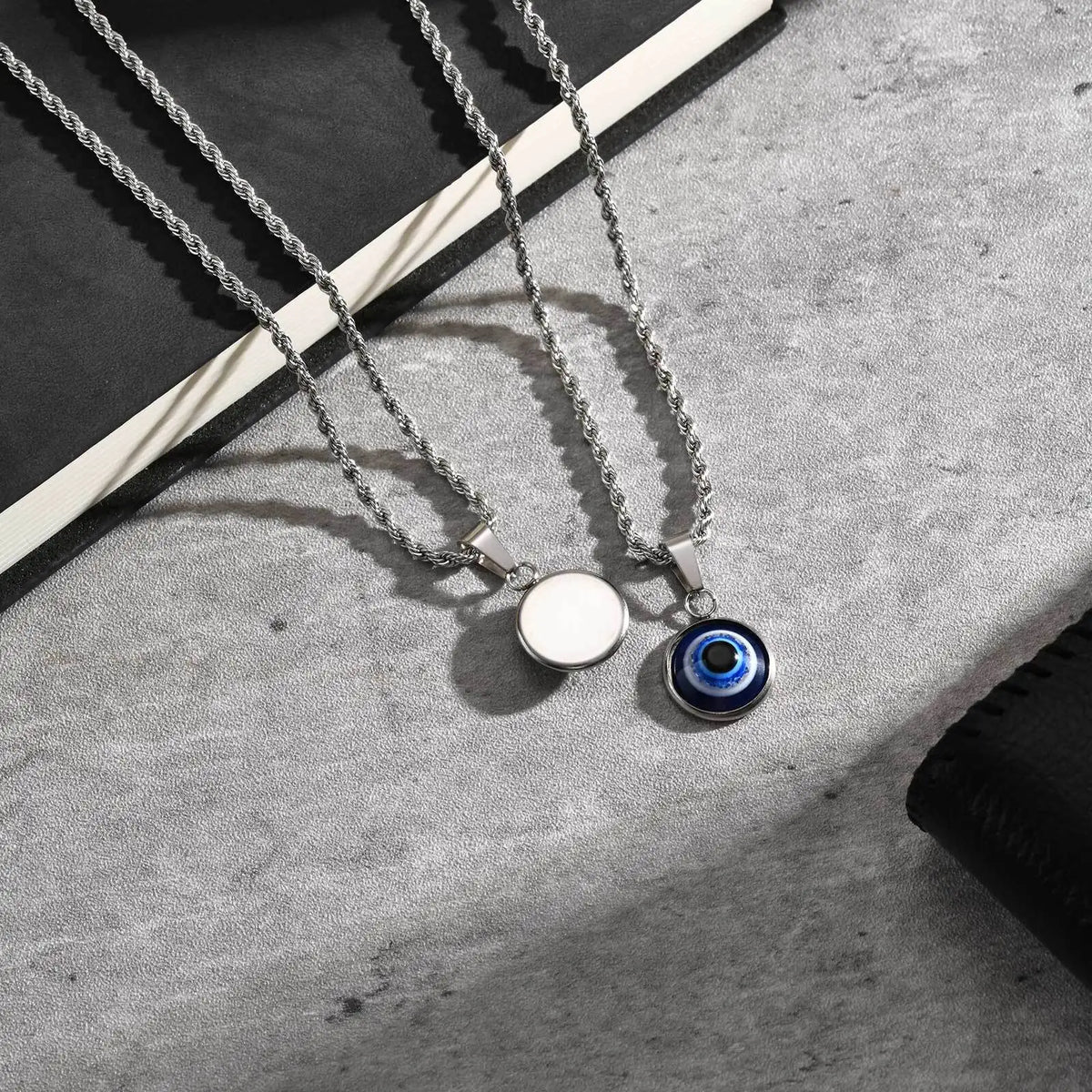 Stainless Steel Evil Eyes Necklace for Men Women,Waterproof Nazar Boncuğu Collar,Stylish Jewelry Gift