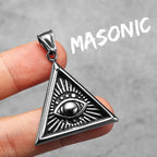 PENDRA Masonic Illuminati Eye Steel Necklace
