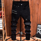 PENDRA Korean Black Elastic Jeans
