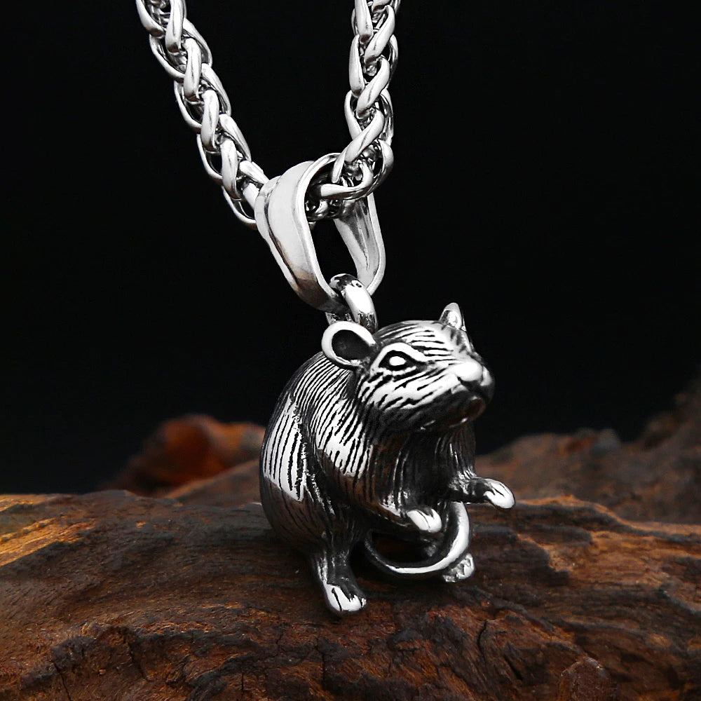 PENDRA Ratshade Gothic Mouse Rat Pendant Necklace