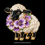 PENDRA Meadow 6-Color Floral Sheep Animal Brooch