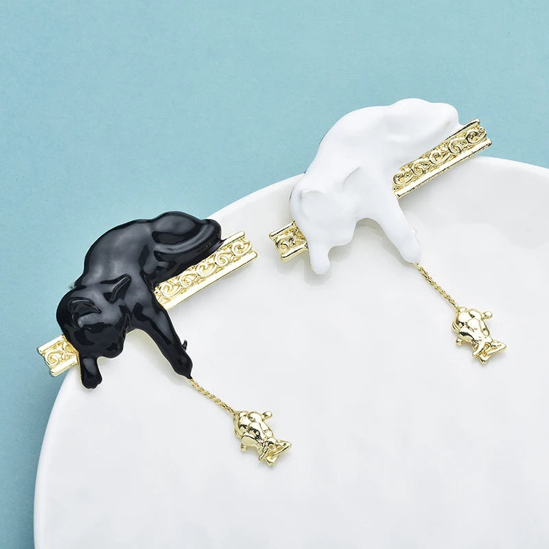 PENDRA Mouse and Cat Enamel Brooch