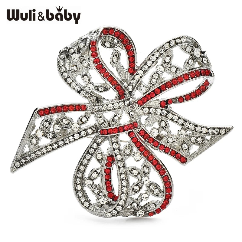 PENDRA Bellavie 4-Color Luxury Rhinestone Bowknot Brooch