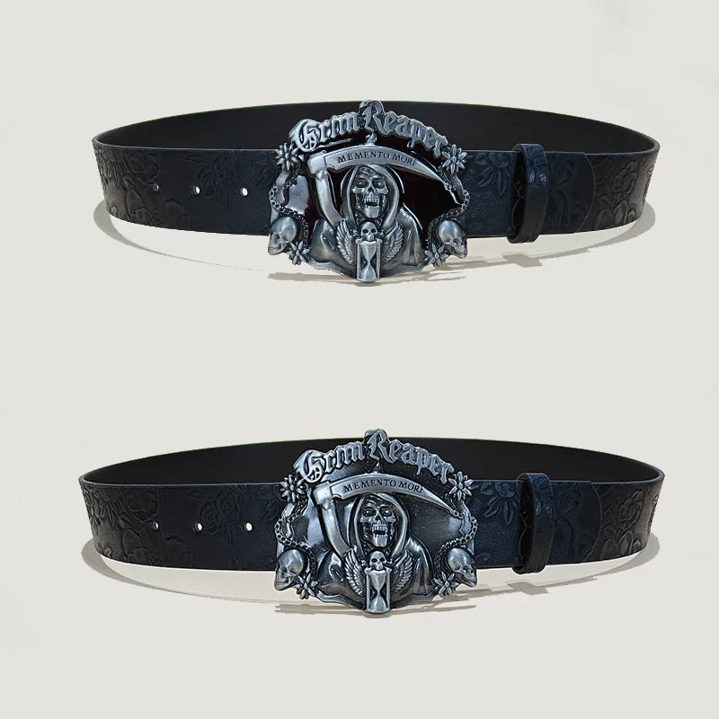 PENDRA Velaellea Leather Skull Gothic Belt