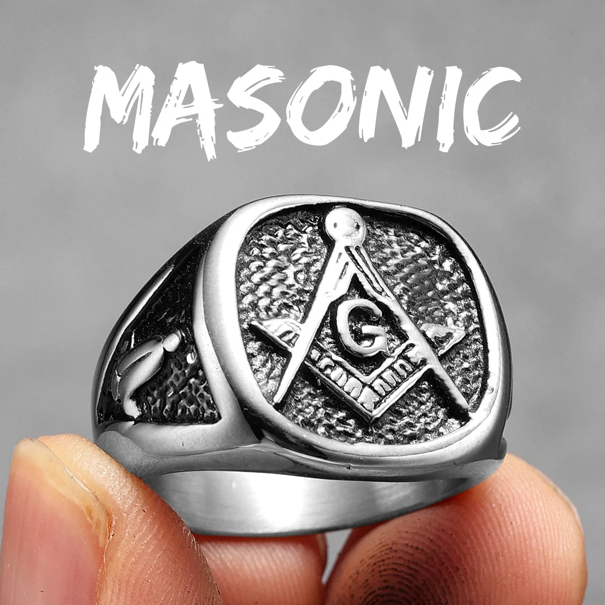 PENDRA Masonic Jewelry Punk Ring