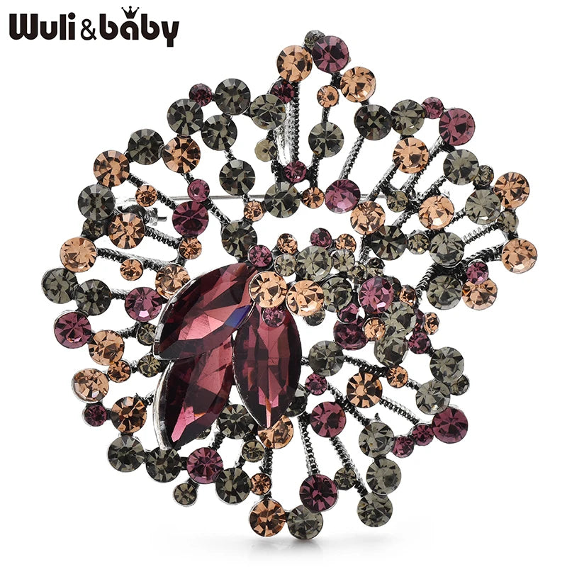 PENDRA Crystalia Luxury Crystal Flower Brooch