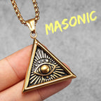 PENDRA Star David Masonic Steel Necklace