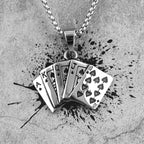 PENDRA Flush Poker Gambling Steel Necklace