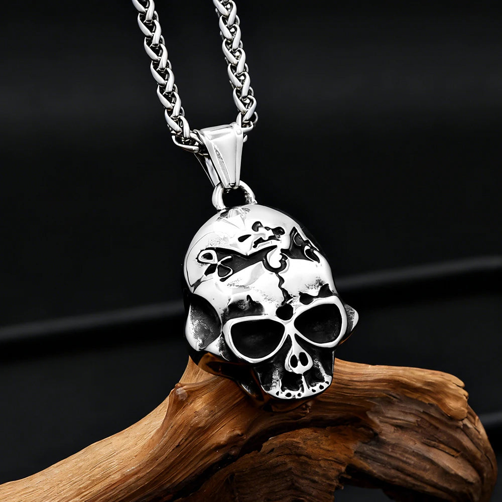 PENDRA Ghostskull Gothic Ghost Skull Pendant Necklace